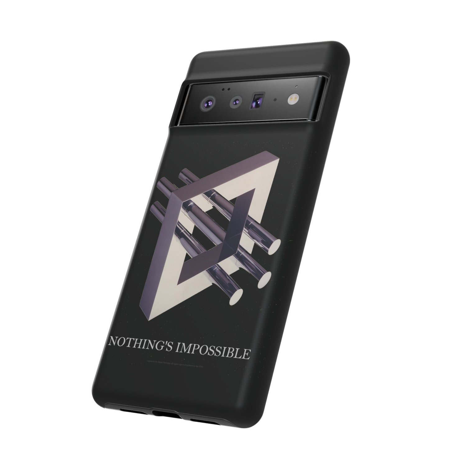 Phone Case with art inspired by MC Escher- "Nothings Impossible" Gift for computer, tech and lovers of optical illusions, surreal and abstract art