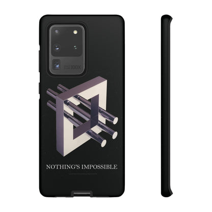 Phone Case with art inspired by MC Escher- "Nothings Impossible" Gift for computer, tech and lovers of optical illusions, surreal and abstract art