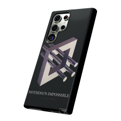 Phone Case with art inspired by MC Escher- "Nothings Impossible" Gift for computer, tech and lovers of optical illusions, surreal and abstract art