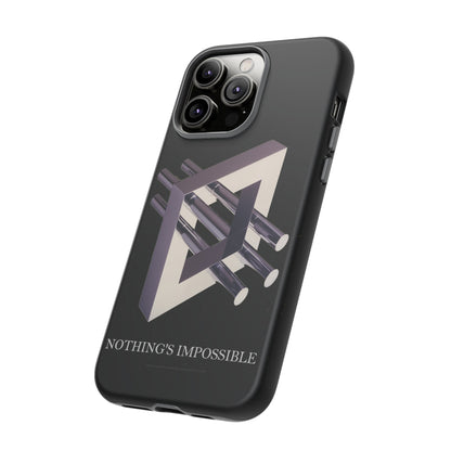 Phone Case with art inspired by MC Escher- "Nothings Impossible" Gift for computer, tech and lovers of optical illusions, surreal and abstract art