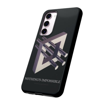 Phone Case with art inspired by MC Escher- "Nothings Impossible" Gift for computer, tech and lovers of optical illusions, surreal and abstract art