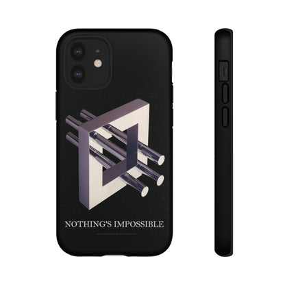 Phone Case with art inspired by MC Escher- "Nothings Impossible" Gift for computer, tech and lovers of optical illusions, surreal and abstract art