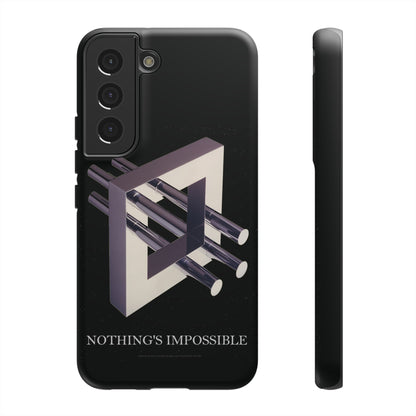 Phone Case with art inspired by MC Escher- "Nothings Impossible" Gift for computer, tech and lovers of optical illusions, surreal and abstract art