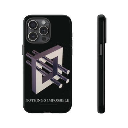 Phone Case with art inspired by MC Escher- "Nothings Impossible" Gift for computer, tech and lovers of optical illusions, surreal and abstract art