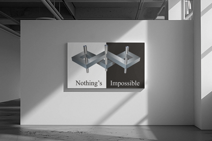 Canvas Wrap with inspired art by MC Escher- "Nothings Impossible" Give them mind bending gifts that stretch their reality with 3D optical illusions