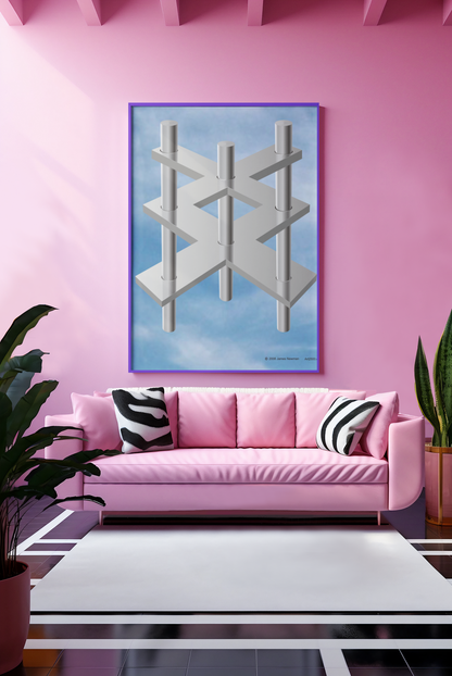 Nothings Impossible "Skyview" Canvas Gallery Wraps Made for lovers of MC Escher inspired art, technology, optical illusions and mind bending 3D images!
