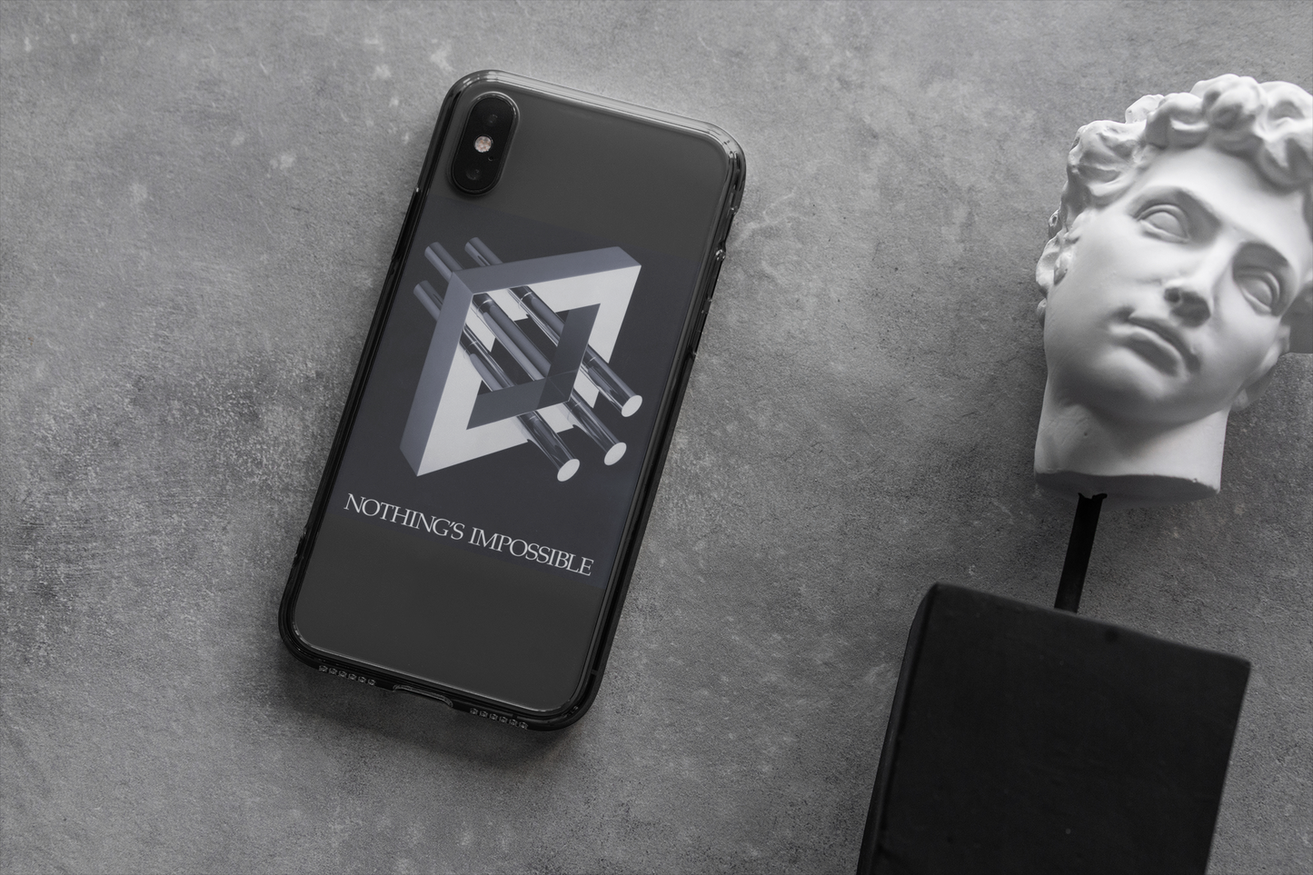 Phone Case with art inspired by MC Escher- "Nothings Impossible" Gift for computer, tech and lovers of optical illusions, surreal and abstract art