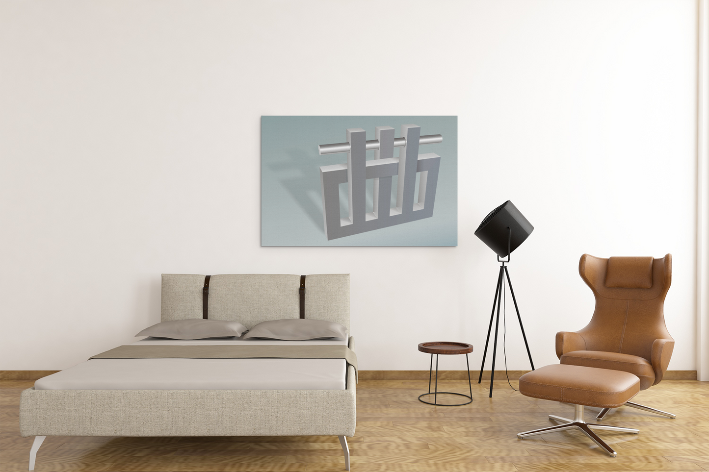 Canvas Wrap with art inpired by MC Escher - "Nothings Impossible Silver"mind bending gifts that stretch their reality with 3D optical illusions