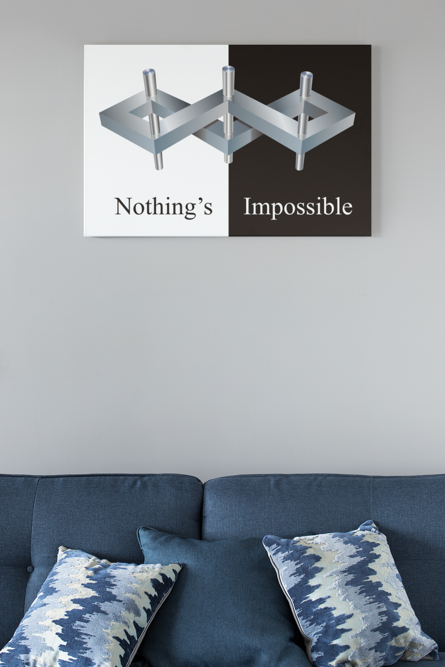 Canvas Wrap with inspired art by MC Escher- "Nothings Impossible" Give them mind bending gifts that stretch their reality with 3D optical illusions