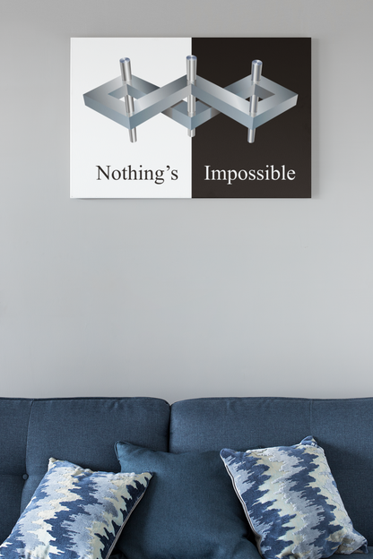 Canvas Wrap with inspired art by MC Escher- "Nothings Impossible" Give them mind bending gifts that stretch their reality with 3D optical illusions