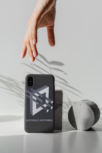 Phone Case with art inspired by MC Escher- "Nothings Impossible" Gift for computer, tech and lovers of optical illusions, surreal and abstract art