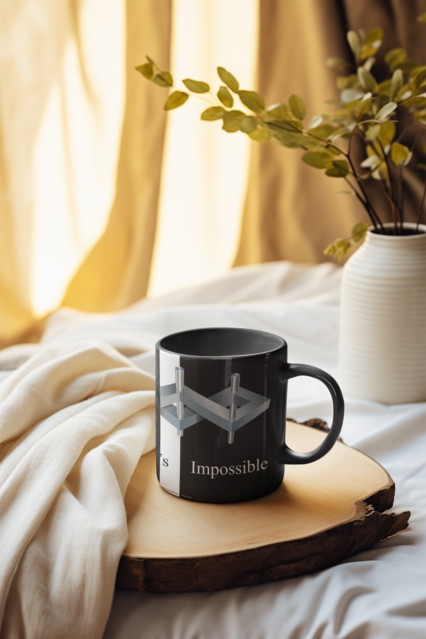Coffee Mug Black And White Optical Illusion Accent (11, 15oz)