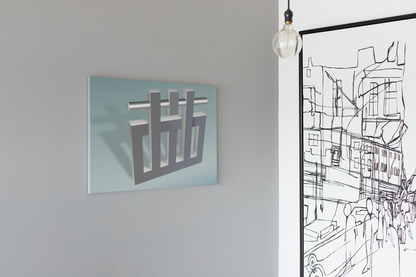 Canvas Wrap with art inpired by MC Escher - "Nothings Impossible Silver"mind bending gifts that stretch their reality with 3D optical illusions