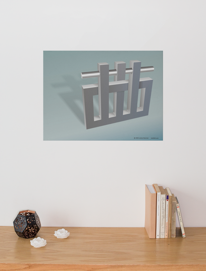 Canvas Wrap with art inpired by MC Escher - "Nothings Impossible Silver"mind bending gifts that stretch their reality with 3D optical illusions